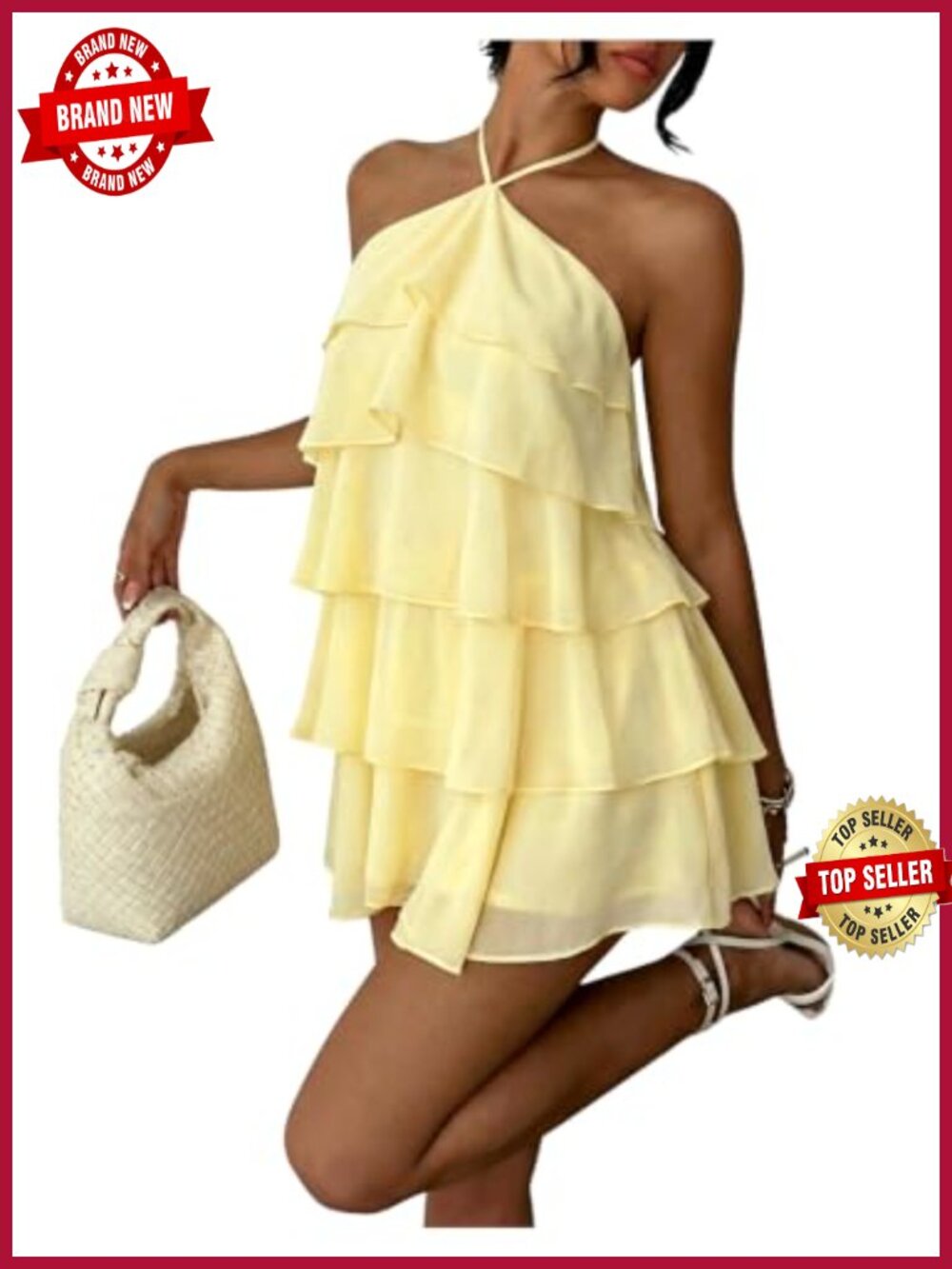 Women's Floral Mini Dress Ruffle Sundress Tie Backless Spaghetti Strap